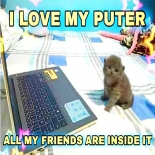 I love my puter, all my friends are inside it